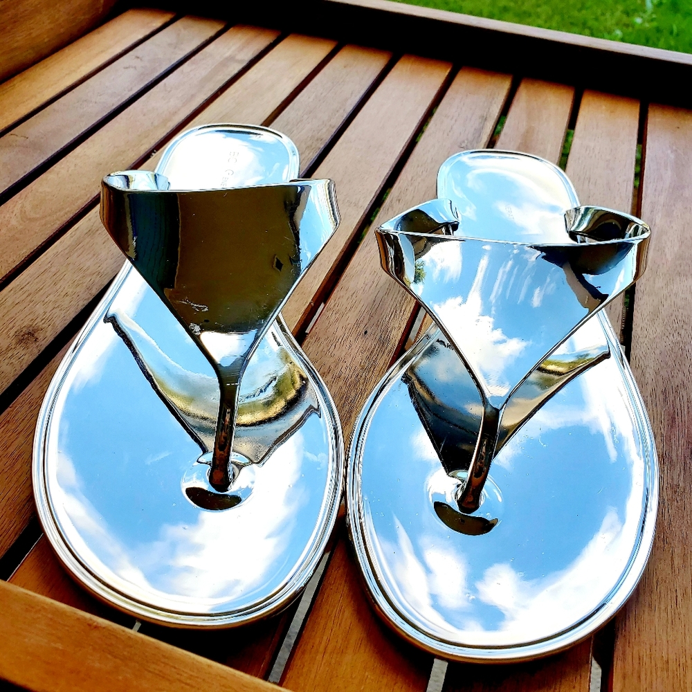 BCBGeneration Metallic Mirror Thong Sandal
